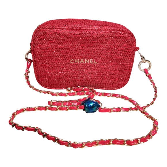 Chanel Red Glitter Crossbody Bag - Picture 9 of 12